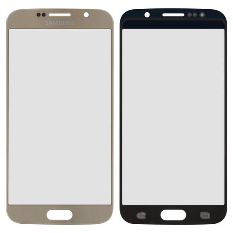 Скло корпуса для Samsung G920F Galaxy S6, 2.5D, золотисте