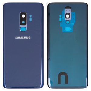 Задняя панель корпуса для Samsung G965F Galaxy S9 Plus, синяя, со стеклом камеры, полная, Original PRC , coral blue