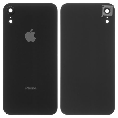 Задня панель корпуса для iPhone XR, чорна, із склом камери, small hole