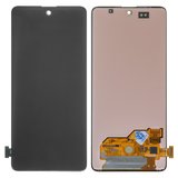 Дисплей для Samsung A515 Galaxy A51, чорний, без рамки, Оригінал (переклеєне скло)