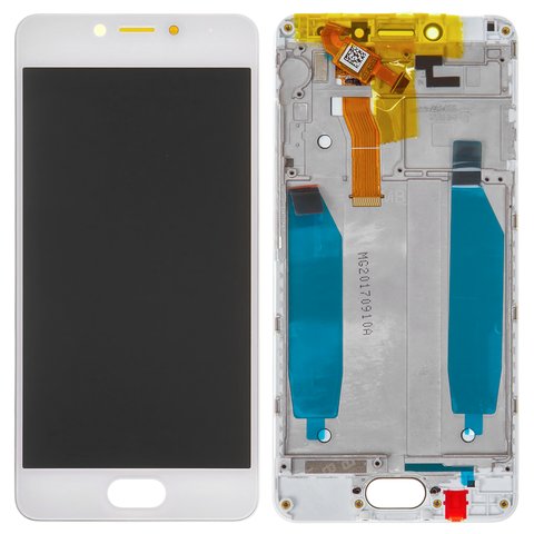 Дисплей для Meizu M5c, білий, з рамкою, Original, M710H