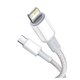 USB кабель Baseus High Density Braided, USB тип-C, Lightning, 100 см, 20 Вт, білий, #CATLGD-02