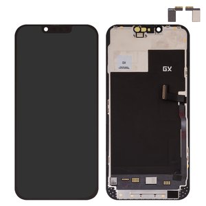 Дисплей для iPhone 13 Pro Max, черный, с рамкой, High Copy, без микросхемы, AMOLED , GX OEM soft, 120Hz