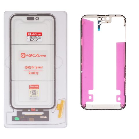 Сенсорний екран G+OCA PRO для iPhone 14 Pro Max, з рамкою, з ОСА плівкою, чорний, без мікросхеми
