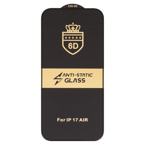 Захисне скло ESD 6D для Apple iPhone Air, сумісне з чохлом, Full Glue, Anti Static, без упаковки , чорний