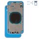 Housing compatible with iPhone XR, (dark blue, with SIM card holders, with side buttons)