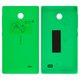 Housing Back Cover compatible with Nokia X Dual Sim, (green, with side button)