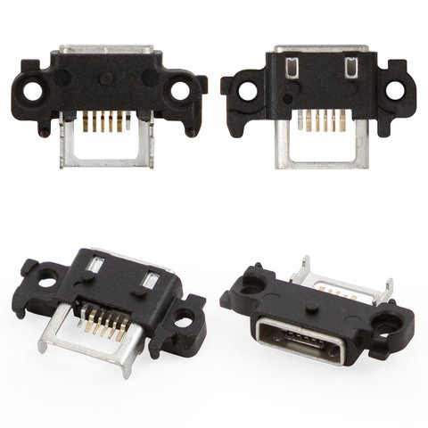 Conector de carga puede usarse con Xiaomi Mi 4i, 6 pin, negro, micro USB tipo B, 2015015