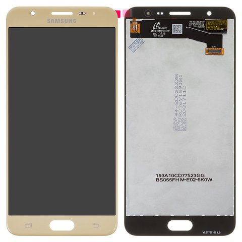 Pantalla LCD puede usarse con Samsung G610 Galaxy J7 Prime, SM G610 Galaxy On Nxt, dorado, sin marco, Original PRC , original glass