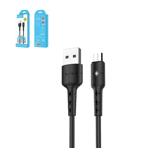 USB Cable Hoco X30, USB type A, micro USB type B, 120 cm, 2 A, black  #6957531091141