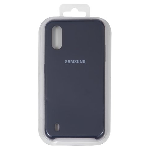 Case compatible with Samsung A015 Galaxy A01, dark blue, black, Original Soft Case, silicone, dark blue 08  