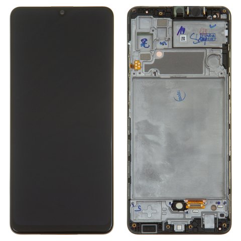LCD compatible with Samsung A325 Galaxy A32, black, with frame, original change glass 