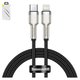 Cable USB Baseus Cafule Series Metal, USB tipo C, Lightning, 100 cm, 20 W, negro, con revestimiento de nylon, #CATLJK-A01