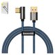 USB Cable Baseus Legend, (USB type-A, USB type C, 100 cm, 66 W, dark blue) #CACS000403