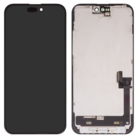 Pantalla LCD puede usarse con iPhone 15 Plus, negro, con marco, Original PRC , NEW