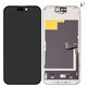 Pantalla LCD puede usarse con iPhone 15 Pro, negro, con marco, HC, sin microchip, (AMOLED), DD-OLED soft, 120Hz