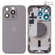 Корпус для iPhone 15 Pro, серый, с держателем SIM-карты, с боковыми кнопками, Original (PRC), EU Version, natural titanium