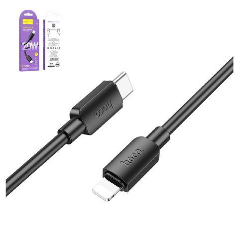 USB кабель Hoco X96, USB тип C, Lightning, 100 см, 20 Вт, чорний, #6931474799043