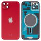 Housing Back Cover compatible with iPhone 14 Plus, (red, with camera lens, PRC, red)