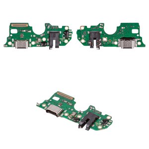 Flat Cable compatible with Oppo A96 4G, charge connector, with microphone, with components, High Copy, charging board 