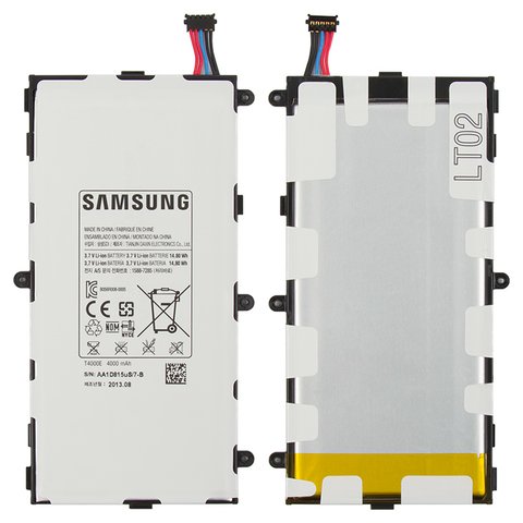 Batería T4000E puede usarse con Samsung P3200 Galaxy Tab3, T210, Li ion, 3.7 V, 4000 mAh, Original PRC 