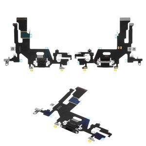 Cable flex puede usarse con iPhone 11, del conector de carga, del conector de auriculares, negro, con micrófono, HC