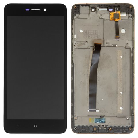 Pantalla LCD puede usarse con Xiaomi Redmi 4A, negro, con marco, High Copy, 2016117
