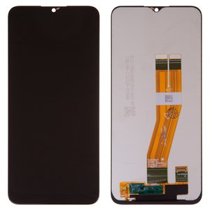 Pantalla LCD puede usarse con Samsung A037G Galaxy A03s, negro, sin marco, High Copy, con cable plano amarillo, 162x72 mm 