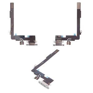 Cable flex puede usarse con iPhone 16 Pro Max, del conector de carga, blanco, con micrófono, HC, white titanium