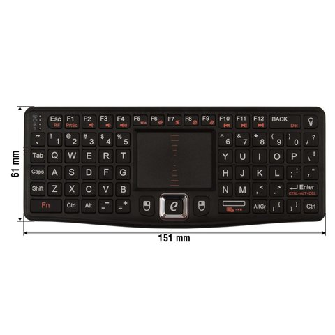 Беспроводная мини клавиатура с тачпадом черная  ZW 51007 