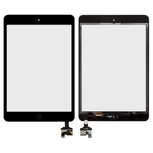 Сенсорний екран для iPad Mini, iPad Mini 2 Retina, з мікросхемою, з кнопкою HOME, чорний, #A1432 A1454 A1455 A1489 A1490 A1491