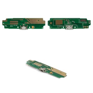 Шлейф для Xiaomi Redmi 4A, мікрофона, конектора зарядки, з компонентами, High Copy, плата зарядки, 2016117