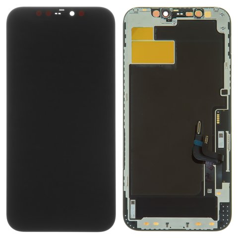 Дисплей для iPhone 12, iPhone 12 Pro, чорний, із сенсорним екраном, з рамкою, PRC, NEW