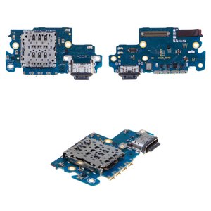 Шлейф для Samsung A536 Galaxy A53 5G, конектора зарядки, з мікрофоном, з компонентами, з SIM конектором, Original PRC , плата зарядки