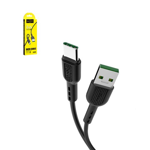 USB кабель Hoco X33, USB тип C, USB тип A, 100 см, 5 А, чорний, VOOC, #6931474706119