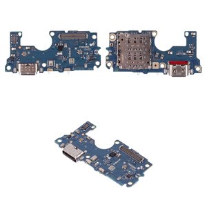 Шлейф для Motorola Moto G85, коннектора зарядки, с микрофоном, High Copy, плата зарядки