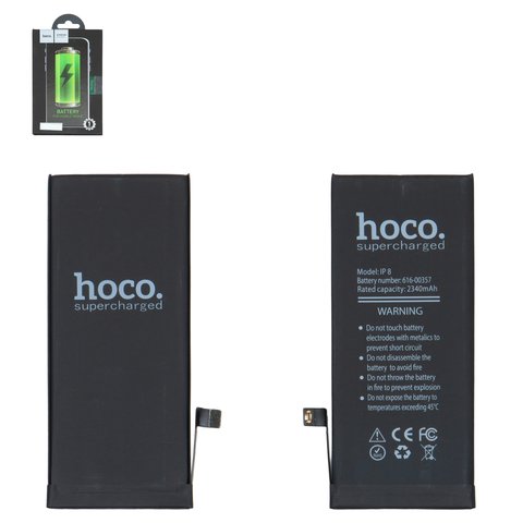 Акумулятор Hoco для Apple iPhone 8, Li Polymer, 3,75 B, 2340 мАг, збільшена ємність, original IC, #616 00357