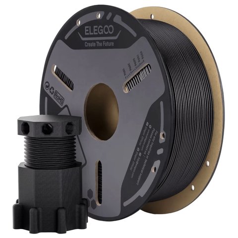 Филамент для 3D принтера ELEGOO PETG CF Black, 1 кг