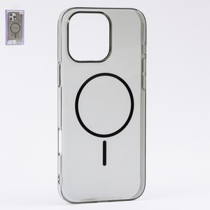 Чехол Fully PC MagSafe для iPhone 16 Pro Max, черный, прозрачный, магнитный, пластик