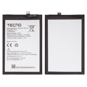 Аккумулятор BL 49JT для Tecno Camon 17 Pro, Camon 18, Camon 18P, Spark 20 Pro KJ6 , Spark 30 Pro KL7 , Li Polymer, 3,87 B, 5000 мАч, Original PRC 