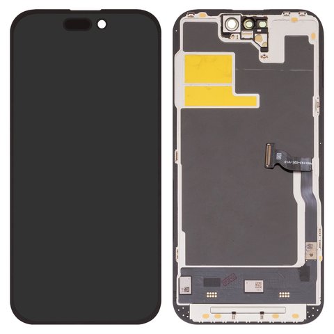 Дисплей для iPhone 14 Pro, черный, с рамкой, HC, без ошибки, OLED , DD OLED OEM soft, 120Hz, diagnosable