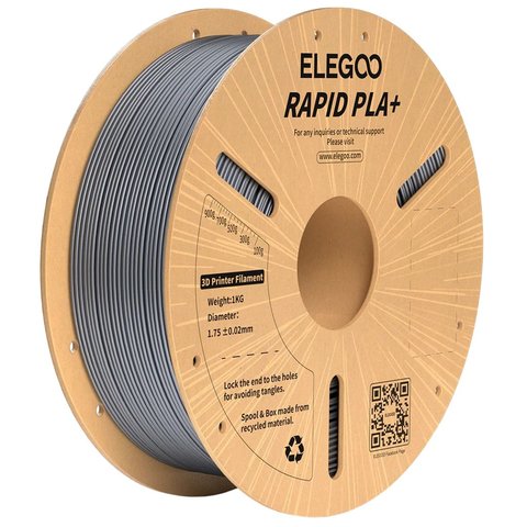 Филамент ELEGOO RAPID PLA+, серебристый silver , 1 кг